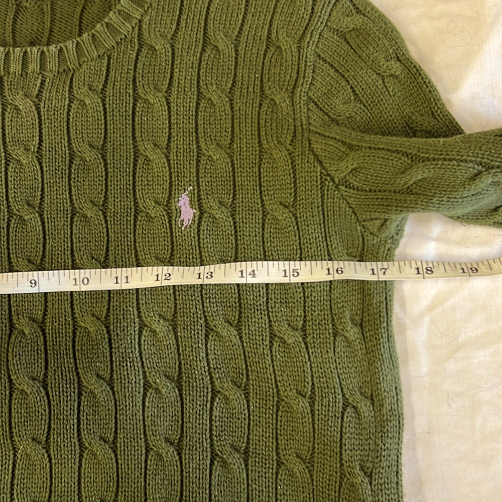 RALPH LAUREN women’s olive green 100% cotton crew neck sweater. Size M. - Picture 5 of 5
